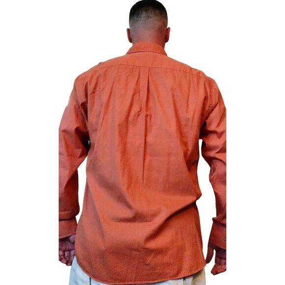 Peter Millar Mountainside, Button Up Dress Shirt with Pocket, Size XL, Orange - Picture 2 of 8